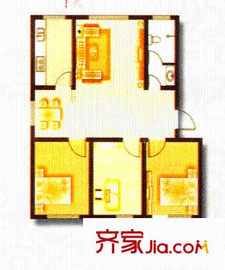 美麗華小區(qū)戶型圖戶型(3) 3室2廳1衛(wèi)1廚