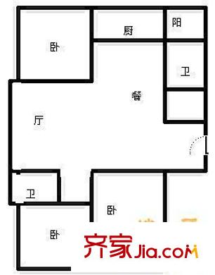 七星之都 戶型圖（3室2廳1廚1衛(wèi)）