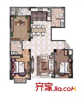 新華苑 3室 戶型圖