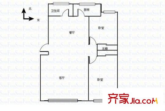 新華苑戶型圖2室2廳 戶型圖 2室2廳1衛(wèi)1廚