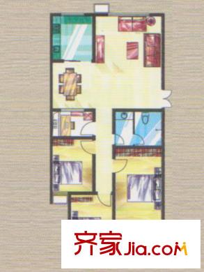 新海楓景戶型圖3#樓1單元 4室2廳1衛(wèi)1廚