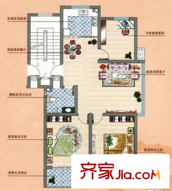 鳳鳴郡戶型圖多層K戶型 3室2廳1衛(wèi)1廚