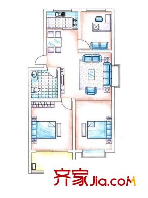 北海花園 3室 戶型圖
