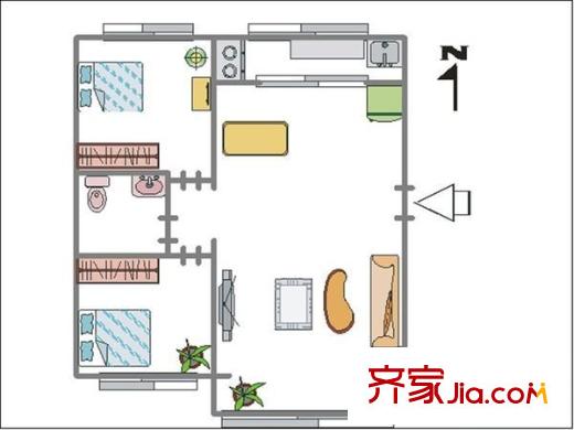 金華苑 2室 戶型圖