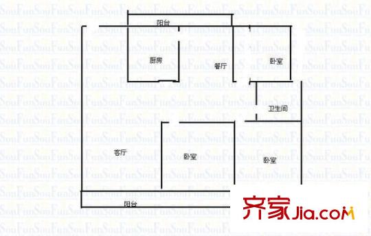 金華苑 3室 戶型圖