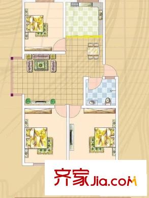 金都花園3室 戶型圖