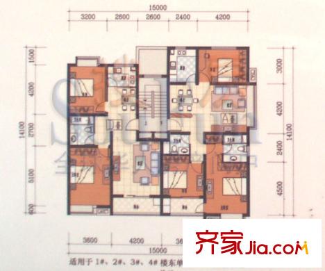北國之春戶型圖一單元A套與D套 2室2廳1衛(wèi)1廚