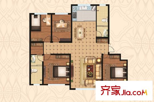 世貿(mào)尚水名邸E戶型 4室2廳2衛(wèi)1廚