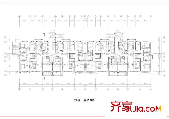 城建白金海岸一期高層9號樓一層平面圖 