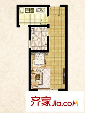 新城湖光山舍高層N戶型 1室1廳1衛(wèi)1廚