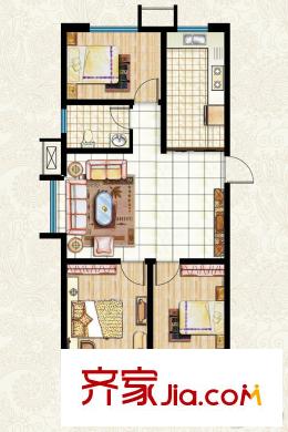 清平花園高層27#A戶型 3室1廳1衛(wèi)1廚