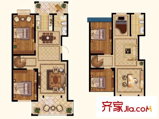 香頌灣B-戶型頂層復(fù)式電梯洋房 5室4廳2衛(wèi)1廚