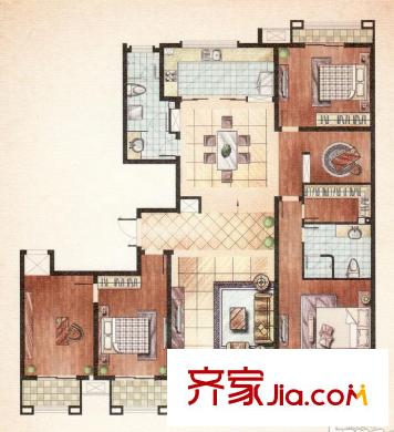 麒麟公館一期高層住宅C3戶型（售完） 4室2廳2衛(wèi)1廚