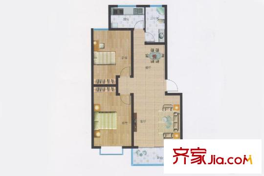 濱?；▓@F戶型 3室2廳1衛(wèi)1廚