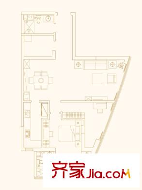 榮觀華府沿河尊邸02戶型（售完） 3室2廳2衛(wèi)1廚