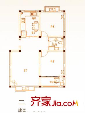 雋合花園一期多層2戶型 2室2廳1衛(wèi)1廚