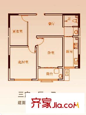 雋合花園一期3戶型 3室1廳1衛(wèi)1廚