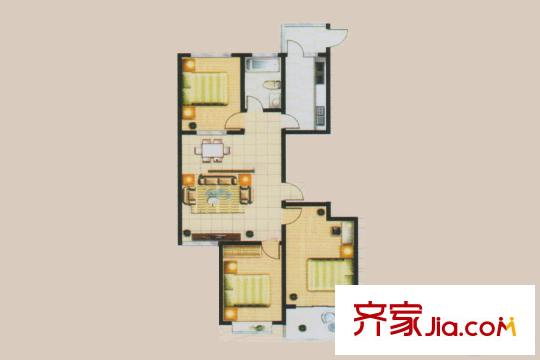 新華國際1/4#樓戶型 3室2廳1衛(wèi)1廚