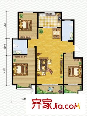 海泰綠洲一期多層10#樓D戶型 3室2廳2衛(wèi)1廚