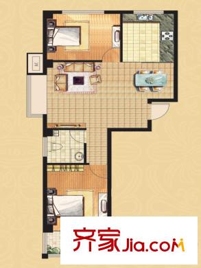 辰隆星河城三期10號(hào)樓1戶型 2室2廳1衛(wèi)1廚