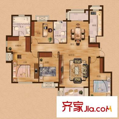 茂華愛(ài)琴海一期B戶型 4室2廳2衛(wèi)1廚