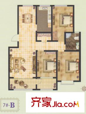 雷士書香宜家4戶型 3室2廳1衛(wèi)1廚
