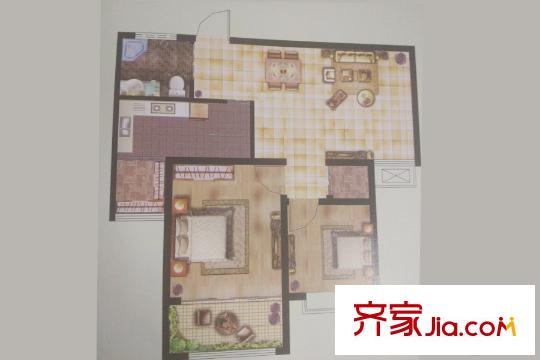 雷士書香宜家1號樓B戶型 2室2廳1衛(wèi)1廚