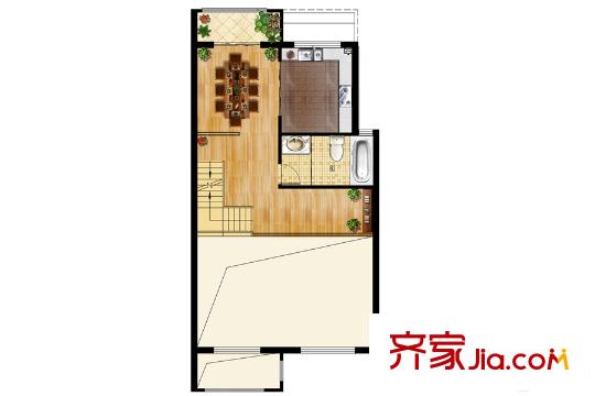 祥瑞雅居別墅戶型一層戶型圖 1廳1衛(wèi)1廚