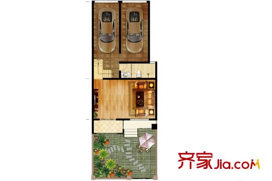 祥瑞雅居別墅戶型負一層戶型圖 1廳1衛(wèi)