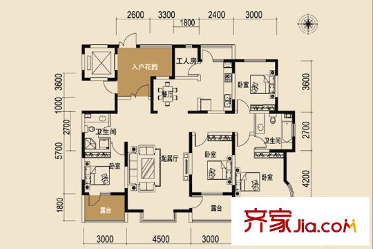 濰京F戶型 4室2廳2衛(wèi)1廚
