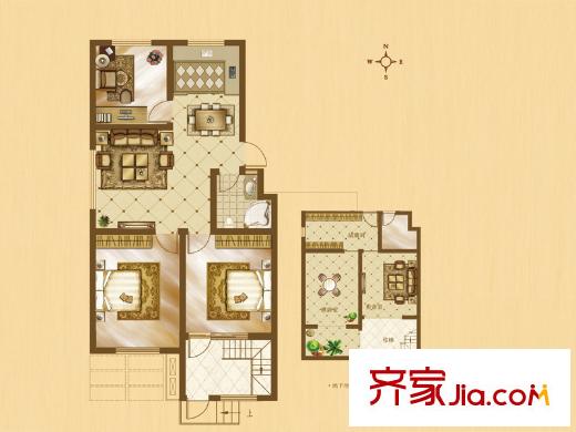 書(shū)香門(mén)第25-29號(hào)樓A1戶(hù)型 3室2廳1衛(wèi)1廚