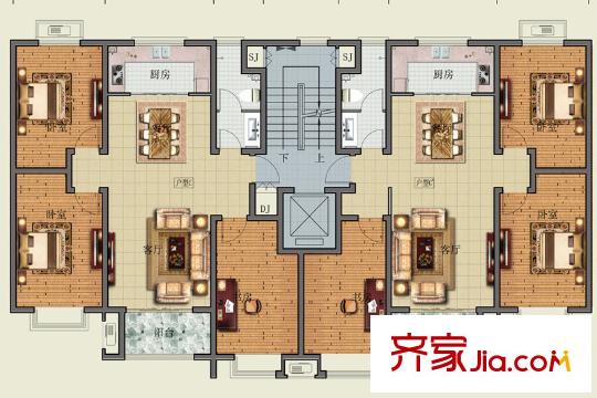 學(xué)苑花園二期東西戶C戶型 3室2廳1衛(wèi)1廚