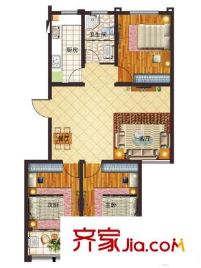 華都頤年園7#樓C戶型 3室2廳1衛(wèi)1廚