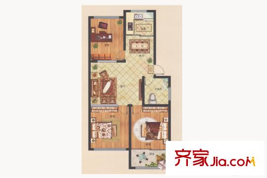 華安世紀櫻園四期多層36#樓D戶型 3室2廳1衛(wèi)1廚