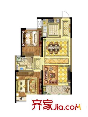 濰坊萬(wàn)達(dá)廣場(chǎng)5號(hào)樓A1戶型 2室2廳1衛(wèi)1廚