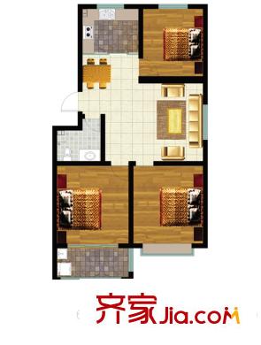 峽山樂港花園多層B戶型 3室2廳1衛(wèi)1廚