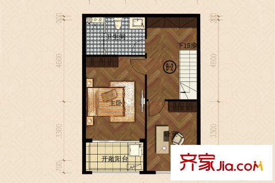 恒信寶通世家1/2/6/7/11/12號樓B戶型2層 3室2廳2衛(wèi)1廚