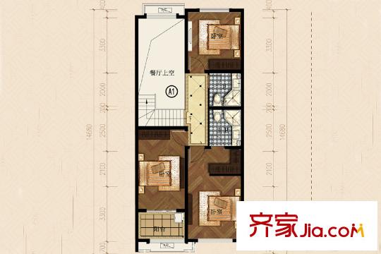 恒信寶通世家1/2/6/7/11/12號樓A戶型2層 4室2廳3衛(wèi)1廚