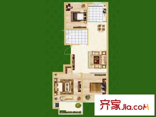 恒信金水岸高層4戶型 3室2廳1衛(wèi)1廚