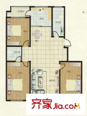 金鼎家園戶型圖戶型圖（3室2廳1廚1衛(wèi)） 3室2廳1衛(wèi)1廚