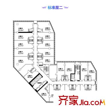 丹桂里戶型圖三期LOFT標(biāo)準(zhǔn)層戶型(2) 1室1衛(wèi)