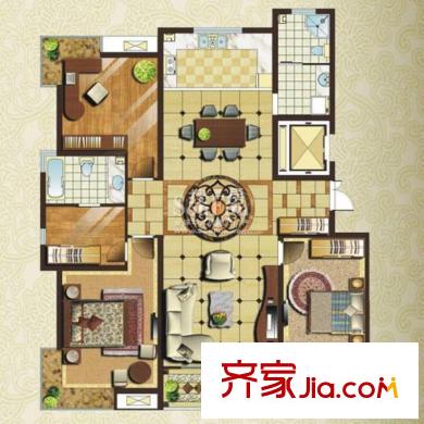 丹桂里戶型圖二期戶型(2) 3室2廳1衛(wèi)1廚