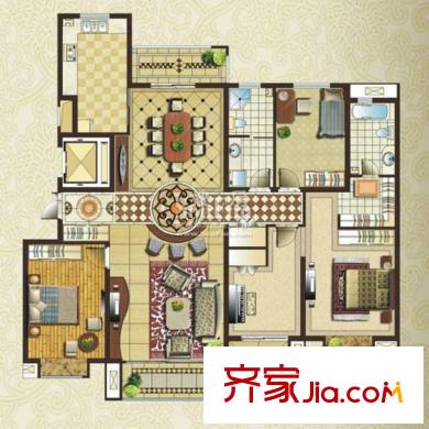 丹桂里戶型圖二期戶型(3) 4室2廳2衛(wèi)1廚