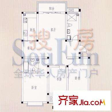 領(lǐng)秀華城戶型圖3室2廳2衛(wèi)1廚