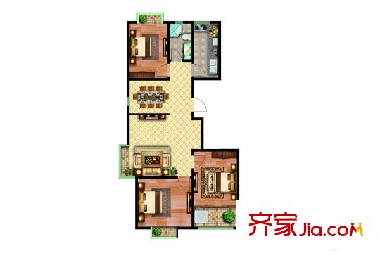 紫瑞園尚東郡高層26#B戶型 3室2廳1衛(wèi)1廚