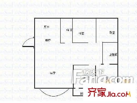 櫻園東區(qū)戶型圖戶型圖（4-2-1） 4室2廳1衛(wèi)1廚