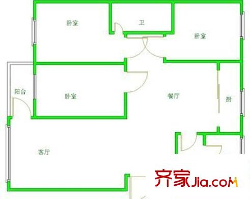 櫻園東區(qū) 3室 戶型圖