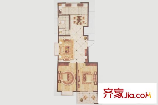 江山帝景13、18號樓A戶型 2室1廳1衛(wèi)1廚