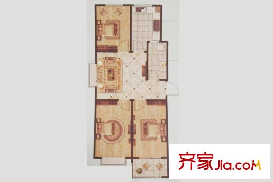 江山帝景12、17號樓A戶型 3室1廳1衛(wèi)1廚