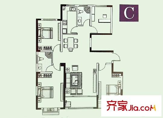 沁園C戶型 4室2廳2衛(wèi)1廚